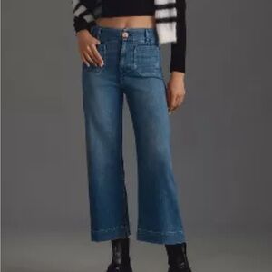 ANTHROPOLOGIE THE COLETTE CROPPED HIGH-RISE WIDE-LEG JEANS BY MAEVE SIZE 27